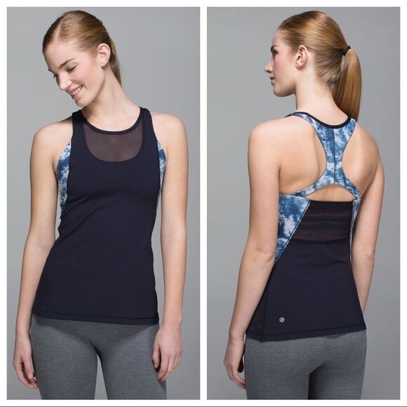 Lululemon Mesh With Me Tank‎ Blue 2 Like New - Picture 2 of 9